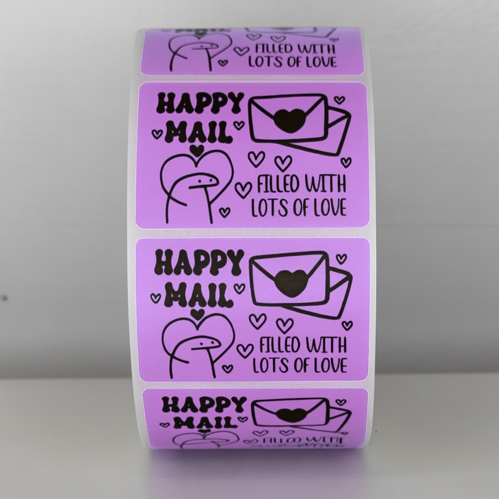 Happy Mail Stickers Filled With Love | Mint Cute Packaging Labels Heart - Picture 6 of 11